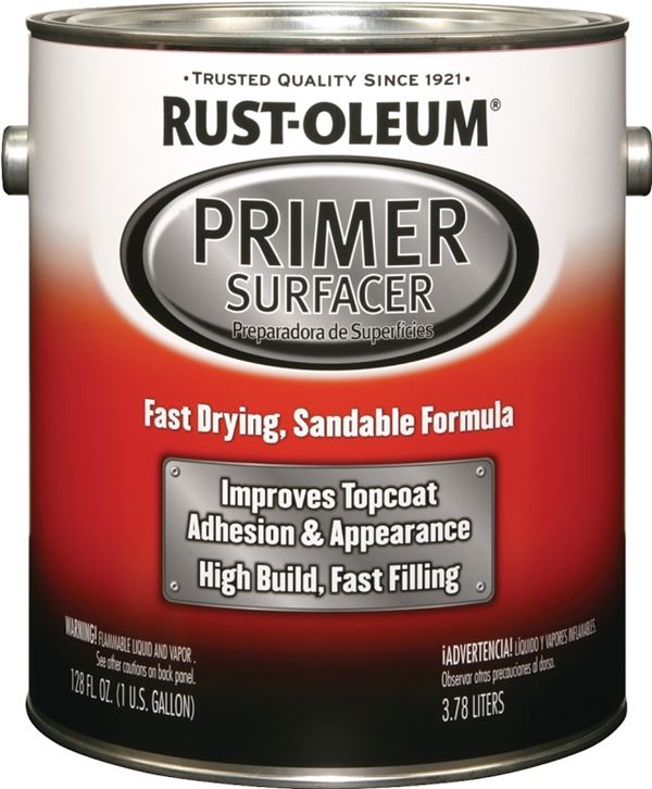 Rust-Oleum 249332 Primer Surfacer, Light Gray, Liquid, 1 gal, Pack of 2