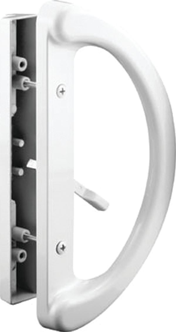 Prime-Line C 1225 Handle Set, Aluminum, Painted, 1-1/2 to 1-3/4 in Thick Door