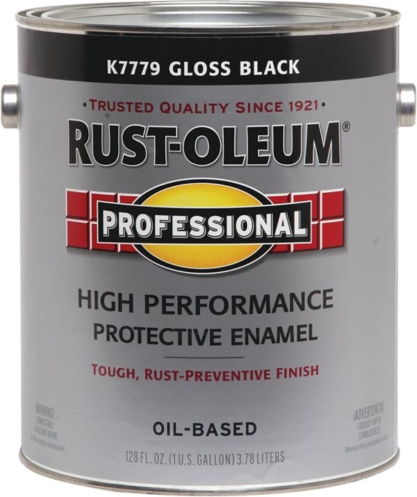 RUST-OLEUM PROFESSIONAL K7779402 Protective Enamel, Gloss, Black, 1 gal Can, Pack of 2