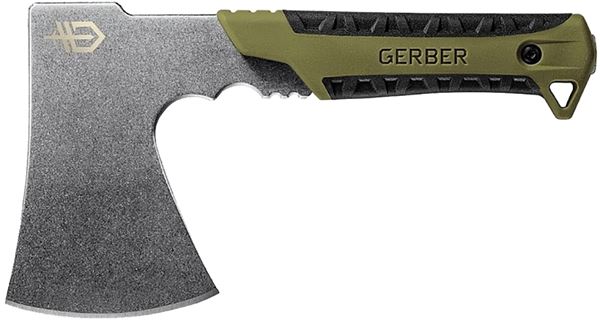 Gerber 31-003482 Pack Hatchet, Stainless Steel Blade, Rubber Handle, Full Tang Handle, Flat Sage Handle, 9.46 in L