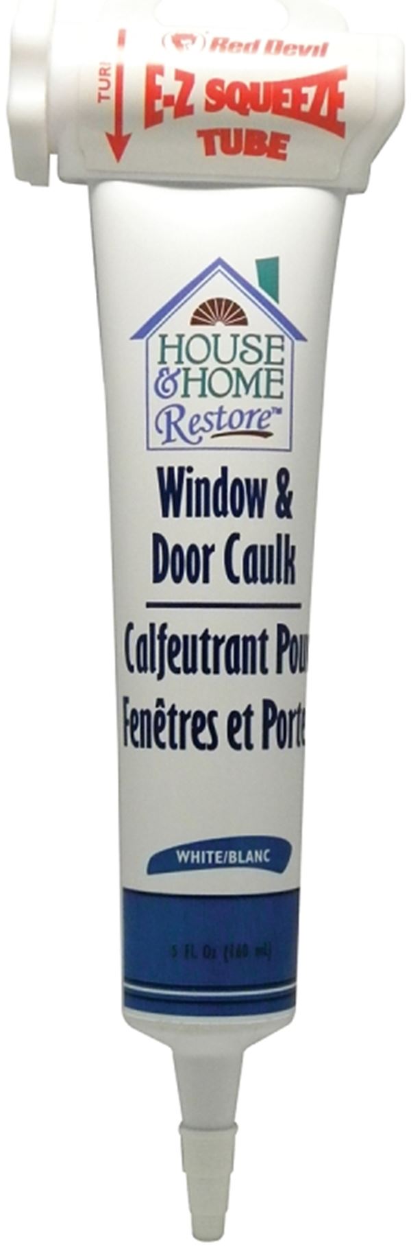 Red Devil 0848 Window and Door Caulk, White, -20 to 180 deg F, 5 fl-oz Squeeze Tube