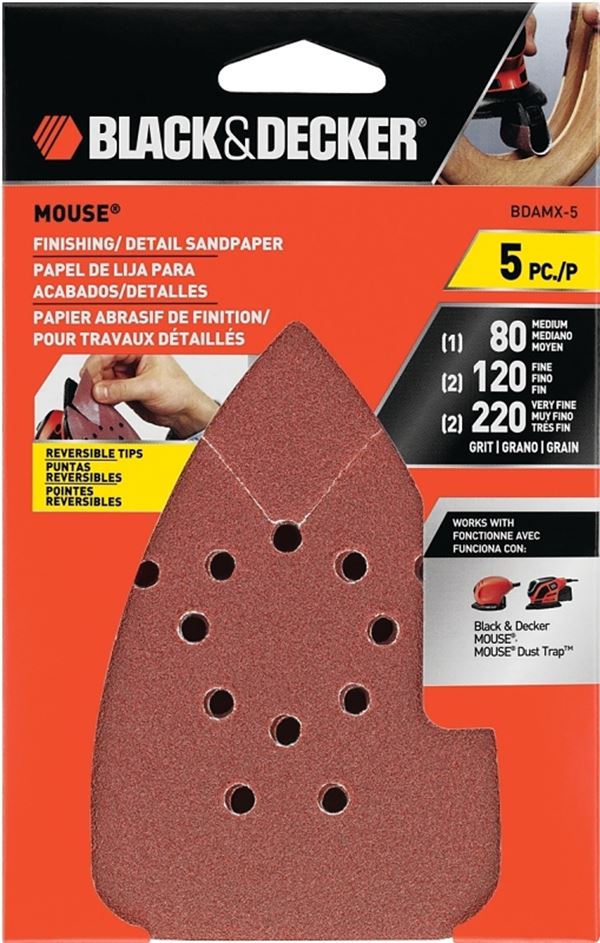 Black+Decker BDAMX-5 Sandpaper, Aluminum Oxide Abrasive