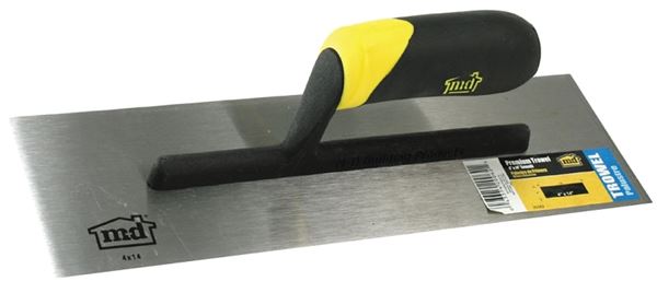 M-D 20062 Finishing Trowel, 14 in L Blade, 4 in W Blade, Steel Blade, Comfort Grip Handle, Thermoplastic Handle