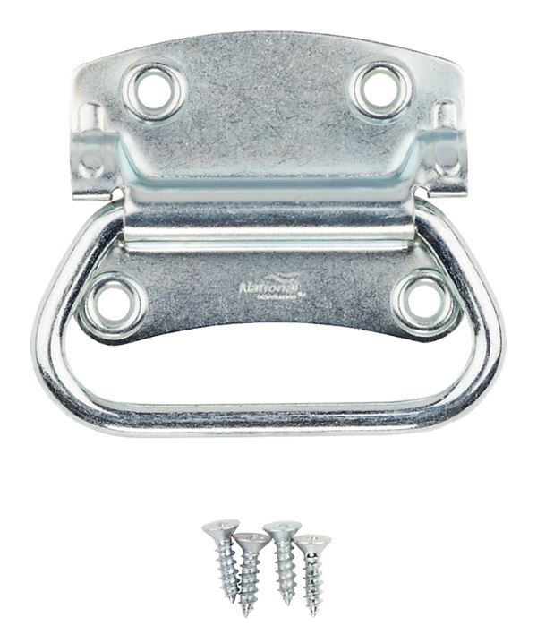 National Hardware V175 Series N117-002 Chest Handle, 4.23 in L, 3-1/2 in W, Steel, Zinc