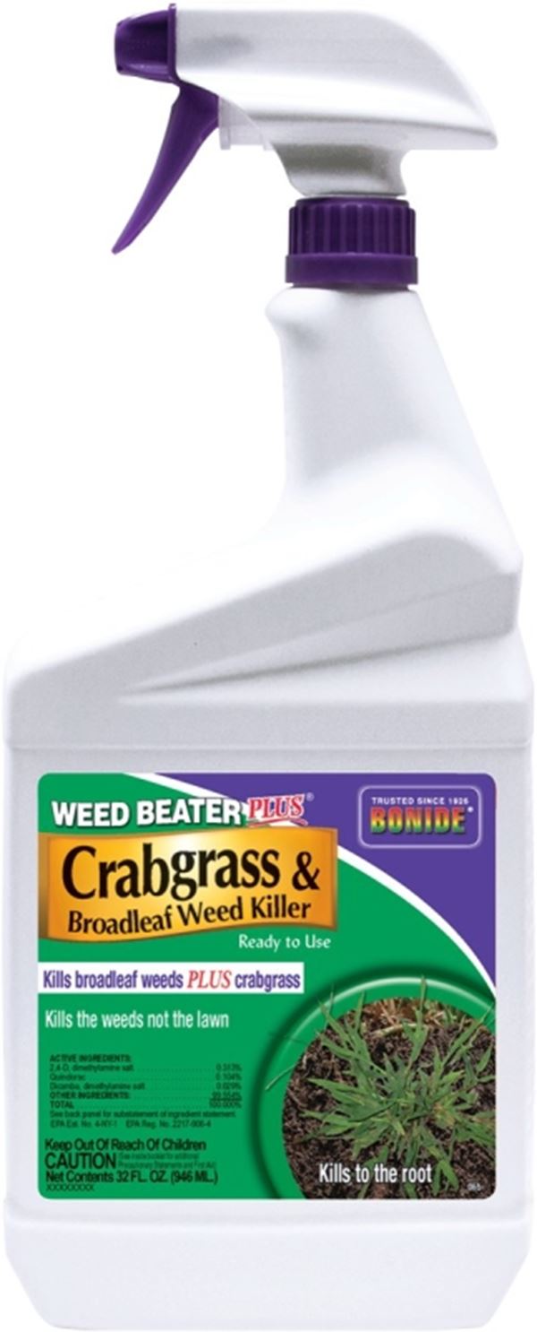 Bonide Weed Beater 065 Crabgrass and Broadleaf Weed Killer, Liquid, 1 qt Bottle