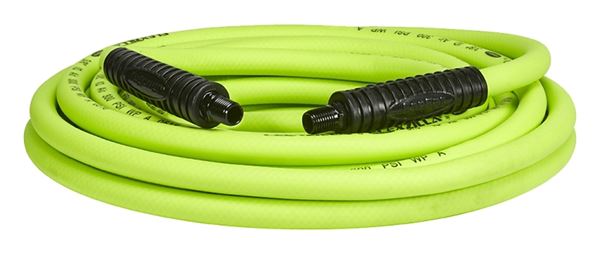 Flexzilla HFZ3825YW2 Premium Air Hose, 3/8 in ID, 25 ft L, MNPT, 300 psi Pressure, Polymer, Green