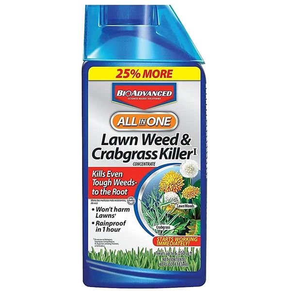 BioAdvanced 704140A Crabgrass and Weed Killer, Liquid, Black/Brown, 40 oz Bottle