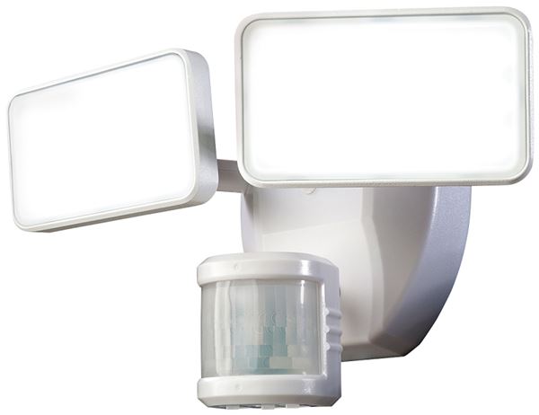 Heath Zenith HZ-5867-WH Motion Activated Security Light, 120 V, 2-Lamp, LED Lamp, 1600 Lumens