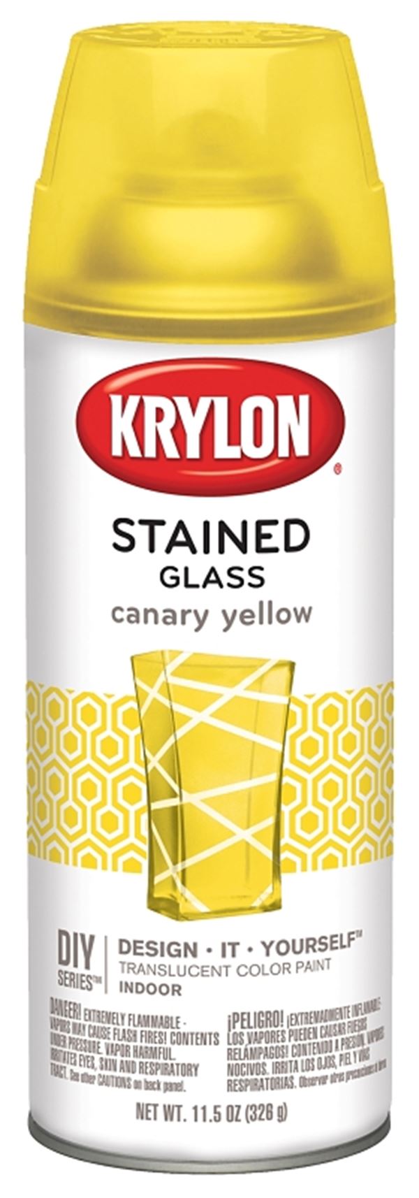 Krylon K09035000 Stained Glass Spray, Gloss, Canary Yellow, 11.5 oz, Can