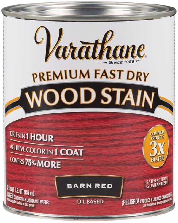 Varathane 307414 Wood Stain, Barn Red, Liquid, 1 qt, Can