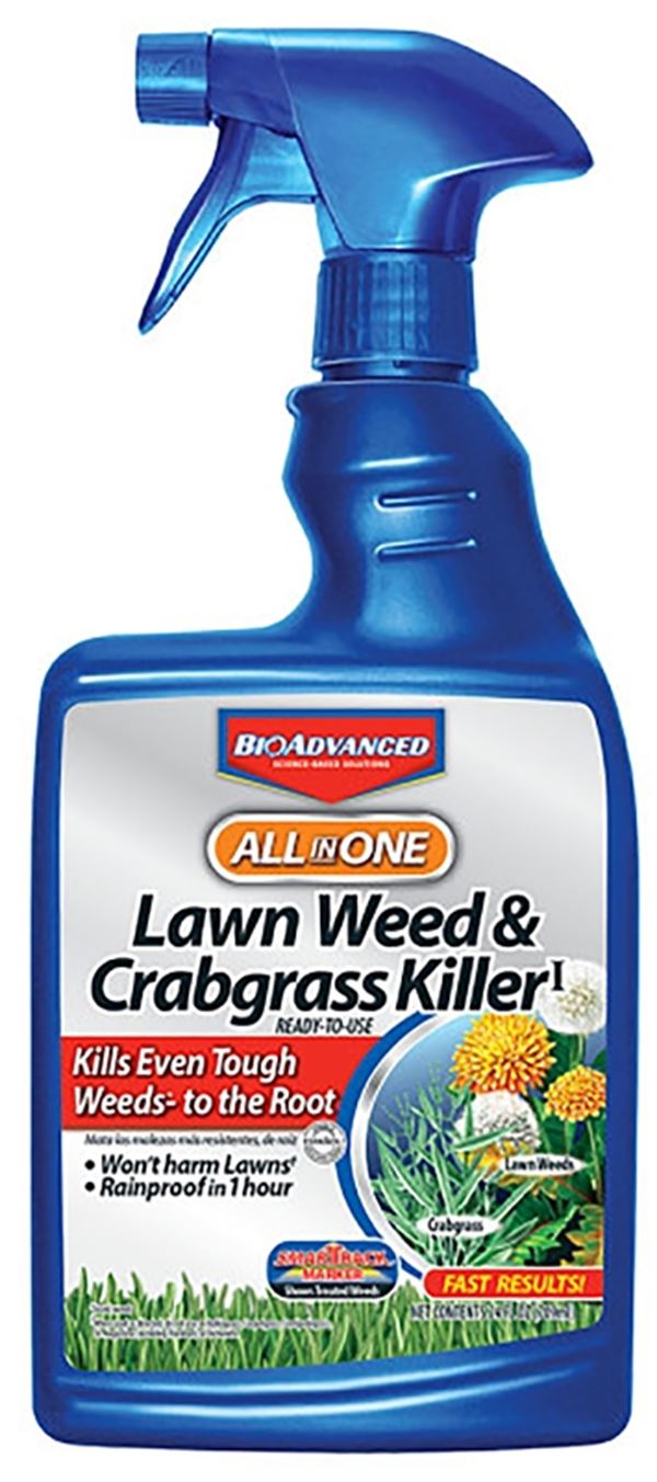 BioAdvanced 704125A Weed and Crabgrass Killer, Liquid, Black/Brown, 24 oz Bottle