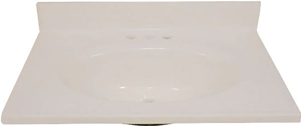 Foremost BS-1925 Vanity Top, 25 in OAL, 19 in OAW, Marble, Bone, Countertop Edge