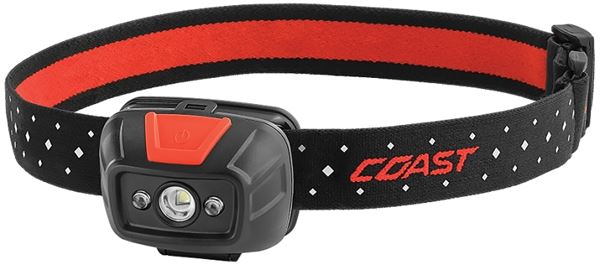 Coast FL19 Head Lamp, AAA Battery, Alkaline Battery, LED Lamp, 330 High, 45 Low Lumens