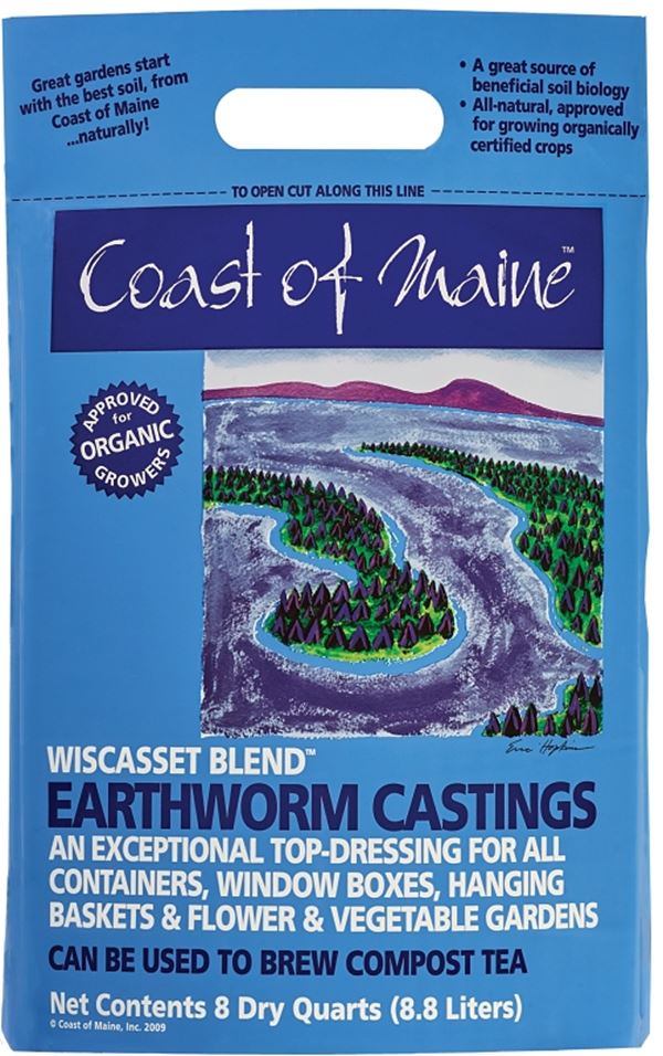 Coast of Maine WB8C-40 Wiscasset Blend Earthworm Casting, 8 qt Bag