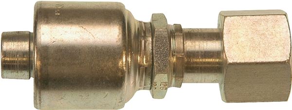 Gates MegaCrimp G25230-0608 Hose Coupling, 13/16-16, Crimp x SAE ORFS, Straight Angle, Steel, Zinc