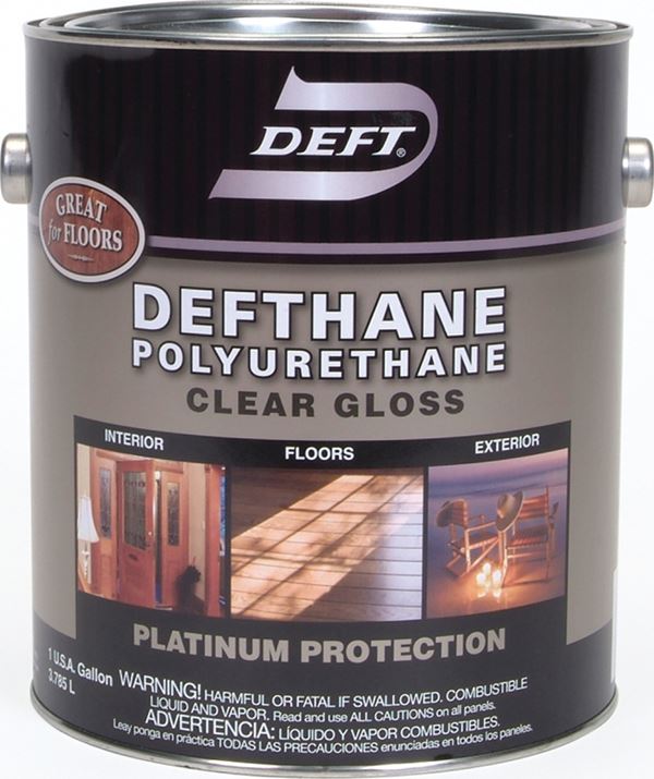 PPG Defthane 020-01 Polyurethane, Gloss, Liquid, Amber, 1 gal, Can, Pack of 4