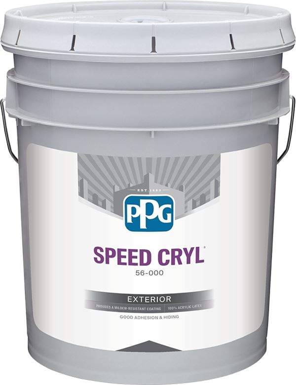 PPG SPEED CRYL 56-110XI-05 Exterior Paint, Flat, Pastel Base/White, 5 gal