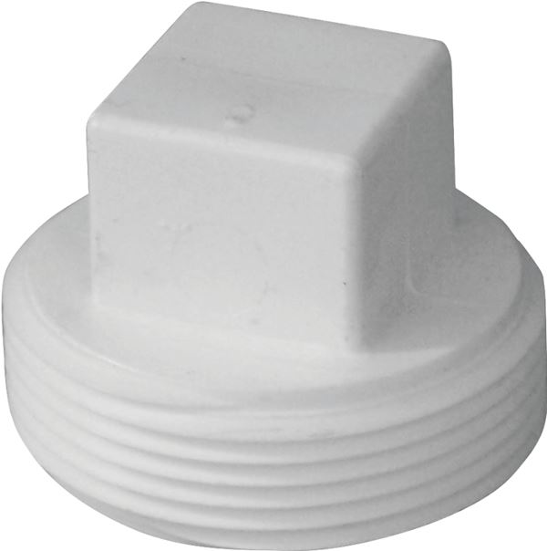 IPEX 193054S Cleanout Plug, 4 in, MNPT, PVC, White, SCH 40 Schedule