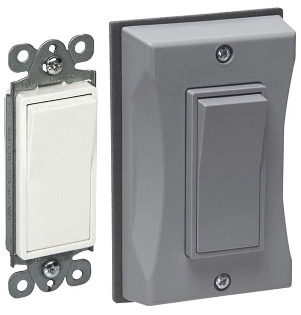 Bell Outdoor 5122-0 Weatherproof Decorator Switch Cover, 15 A, 120/277 V, Gray