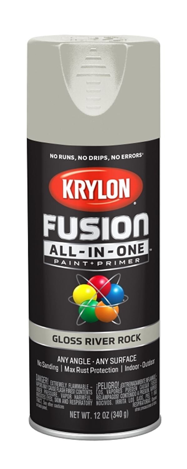 Krylon K02721007 Spray Paint, Gloss, River Rock, 12 oz, Can