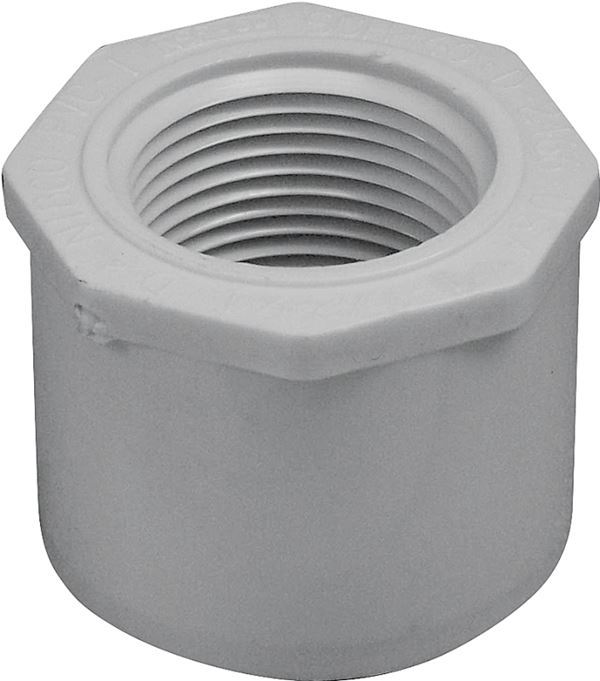 IPEX 435731 Reducing Bushing, 1-1/2 x 1 in, Spigot x FPT, White, SCH 40 Schedule, 150 psi Pressure