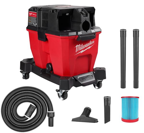 Milwaukee M18 FUEL 0920-20 Wet/Dry Vacuum, 9 gal Vacuum, 109 cfm Air, HEPA Filter