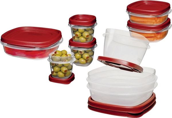 Rubbermaid 1777170 Food Container Set, 1/2, 1-1/4, 2, 3, 5 Cups Capacity, Plastic, Clear, Pack of 2