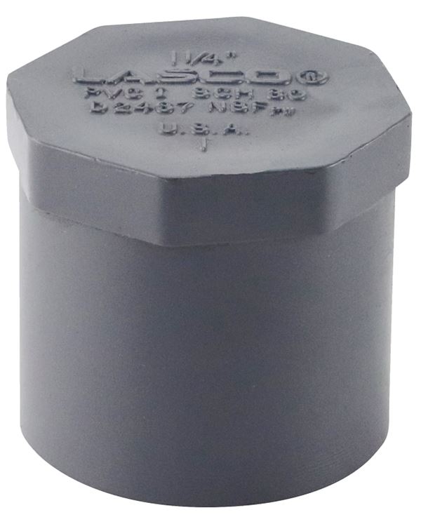 Lasco 849012BC Pipe Plug, 1-1/4 in, MIP, PVC, SCH 80 Schedule