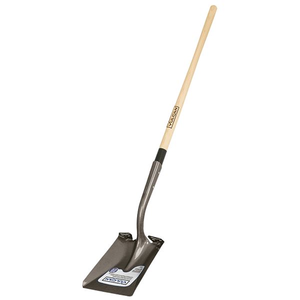 Vulcan 34462 Square Point Shovel, 14 ga Gauge, Wood Handle, Double Riveted Handle, 48 in L Handle