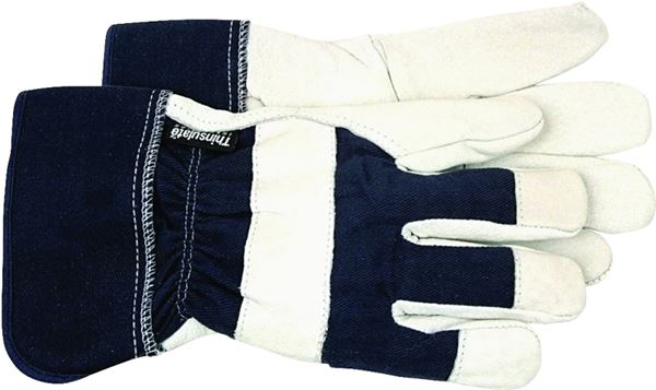 Boss 4196L Protective Gloves, Men's, L, Wing Thumb, Safety Cuff, Navy Blue