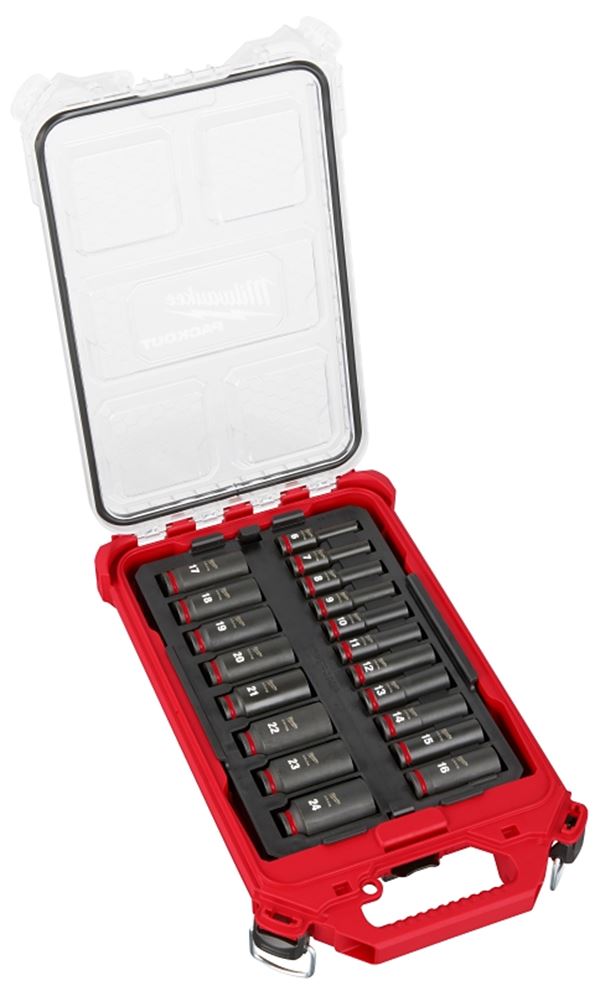 Milwaukee SHOCKWAVE Impact Duty Series 49-66-6801 Socket Set, Chrome Molybdenum Steel, Specifications: 3/8 in Drive