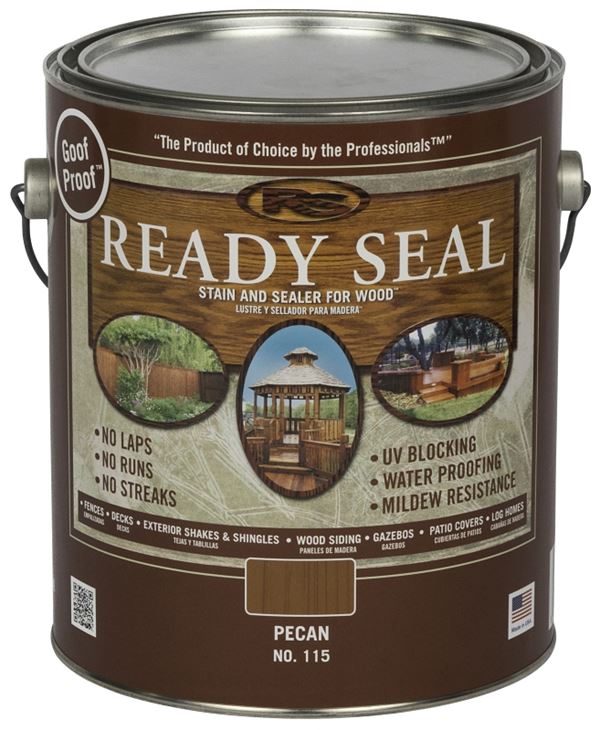 Ready Seal 115 Stain and Sealer, Pecan, 1 gal, Can, Pack of 4