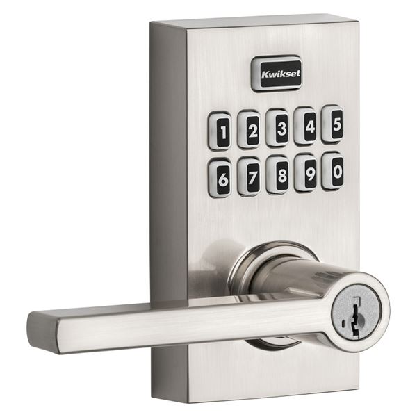 Kwikset SmartCode 917 Series 99170-003 Electronic Entry Lock, Satin Nickel, Residential, AAA Grade, Metal