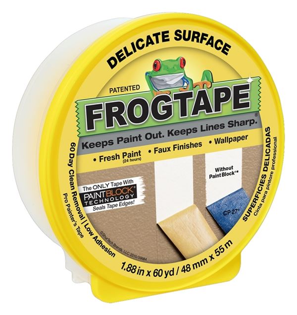 FrogTape 280222 Painting Tape, 60 yd L, 1.88 in W, Yellow