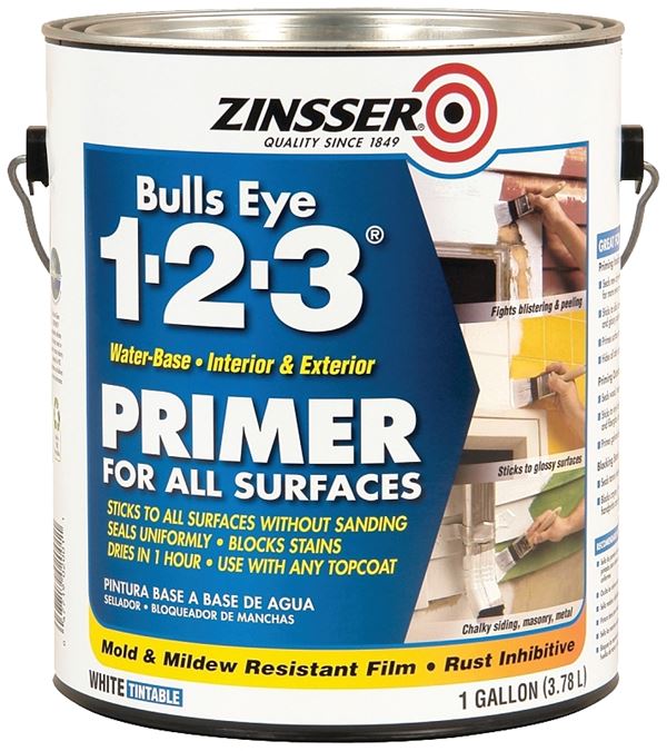 Zinsser 02001 Primer, White, 1 gal, Pack of 4