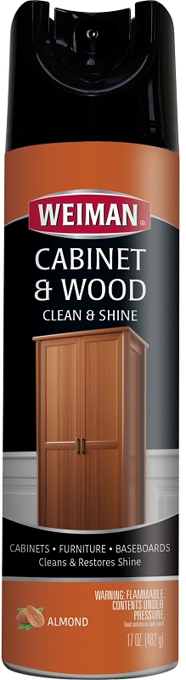 Weiman 596 Cabinet Wood Cleaner and Polish, 17 oz Can, Foam, Almond, White