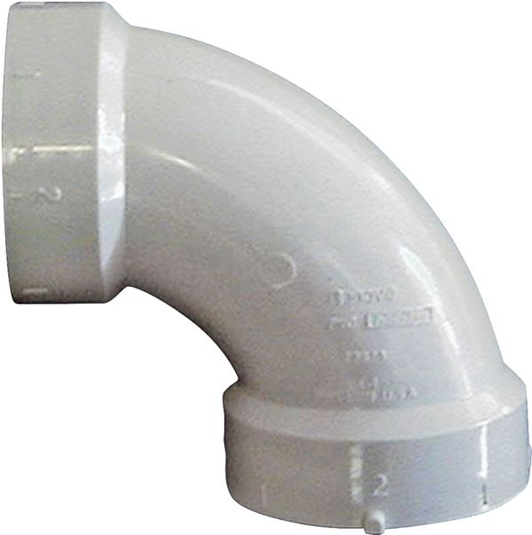 Canplas 192253L Sanitary Pipe Elbow, 3 in, Hub, 90 deg Angle, PVC, White