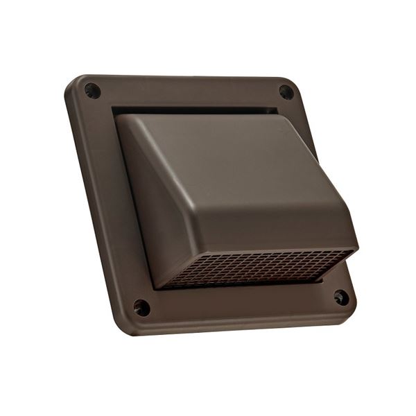 Lambro 604B Air Intake Louver Vent, 4 in L, 6 in W, Plastic, Brown