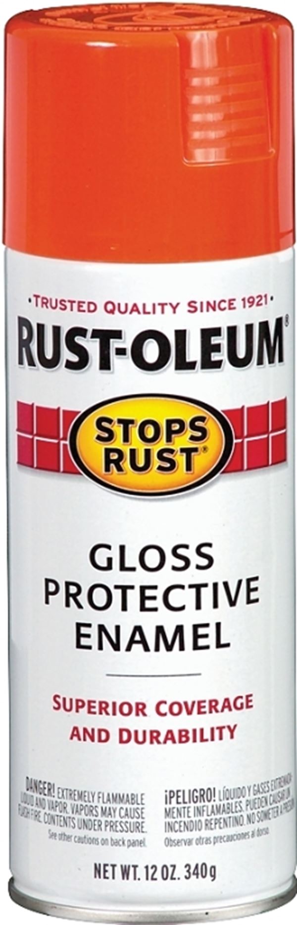 Rust-Oleum 214084 Rust Preventative Spray Paint, Gloss, Orange, 12 oz, Can