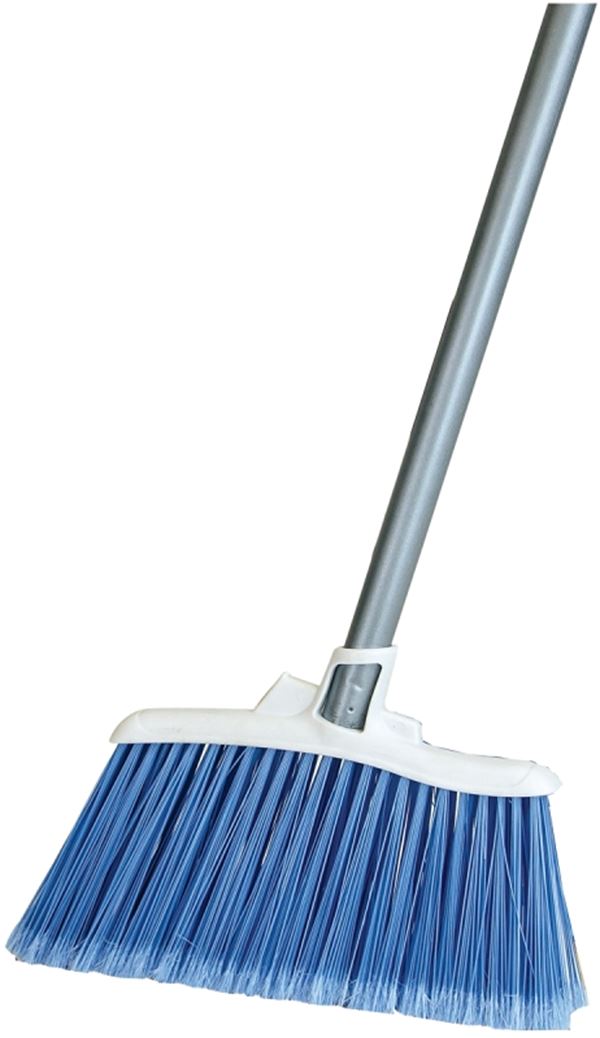 Quickie 750-4 Angle Broom, 12 in Sweep Face, Poly Fiber Bristle, Steel Handle, Pack of 4