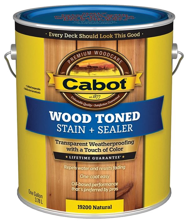 Cabot 140.0019200.007 Deck and Siding Stain, Natural, Liquid, 1 gal, Pack of 4