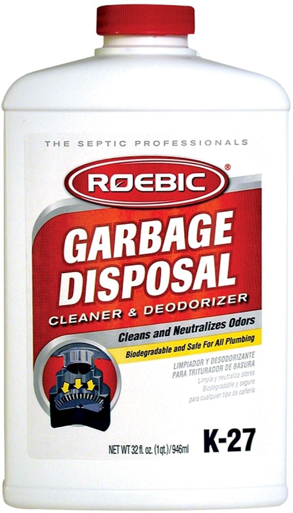 Roebic K-27-Q Cleaner and Deodorizer, 1 qt, Bottle, Liquid, Clean, Blue