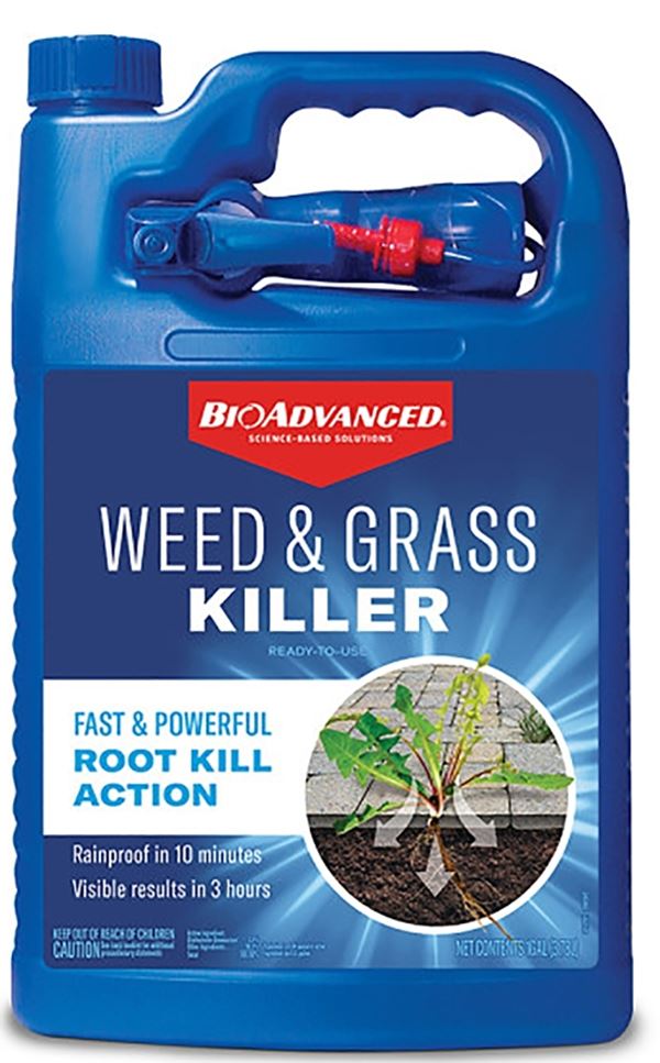 BioAdvanced 704198A RTU Weed and Grass Killer, Liquid, Light Blue, 1 gal Bottle