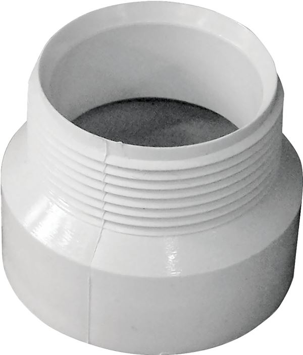 Canplas 192871 Pipe Adapter, 1-1/2 in, MNPT x Hub, PVC, White