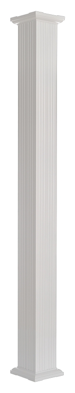 AFCO 800AC610 Column, 10 ft H, Square, Aluminum, White