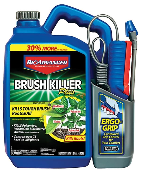 BioAdvanced 704701A Brush Killer, Liquid, Light Yellow, 1.3 gal Bottle