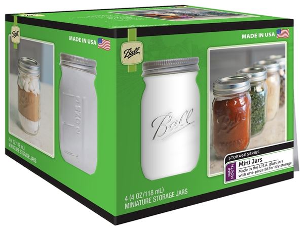 Ball 1440080100 Storage Jar, 4 oz Capacity, Glass, Pack of 6