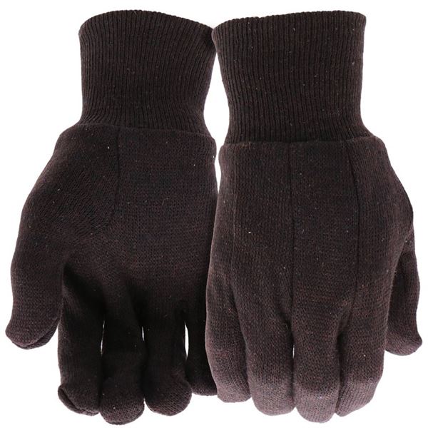 Boss B61061-S Work Gloves, S, Straight Thumb, Slip-On Cuff, Jersey, Brown