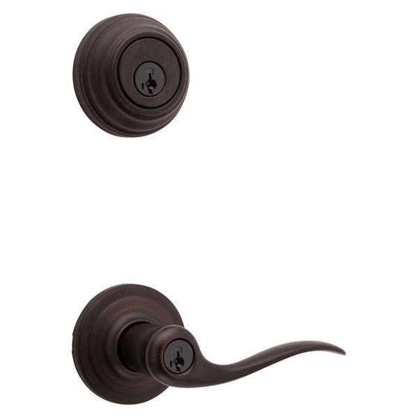 Kwikset Signature Series 991TNL 11P Combination Lockset, Lever Handle, Tustin Design, Venetian Bronze, 2 Grade, Zinc