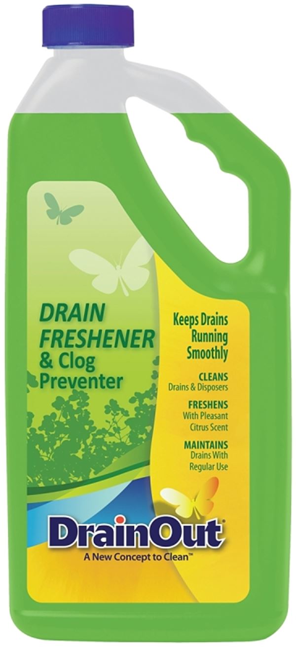 Drain OUT DOF0632N Drain Cleaner and Freshener, Liquid, Green, Citrus, 32 oz, Bottle, Pack of 6